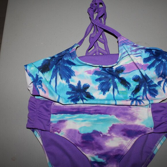 Multi Color 2 Pcs Justice Bikini Swimsuit Size 10 - Picture 2 of 10